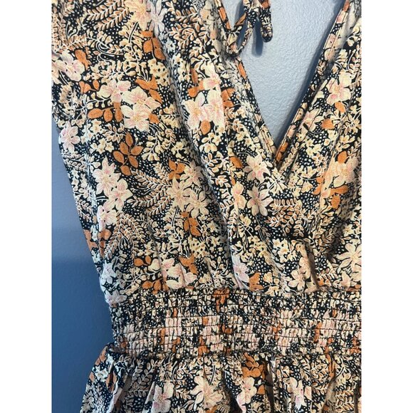 American Eagle Mini Tie Floral V-Neck Floral Dress Size X-Small, Boho Summer - Picture 2 of 9